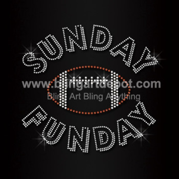 Sunday Fanday Baseball Iron On Rhinestone Transfers Sunday Fanday Baseball Iron On Rhinestone Transfers